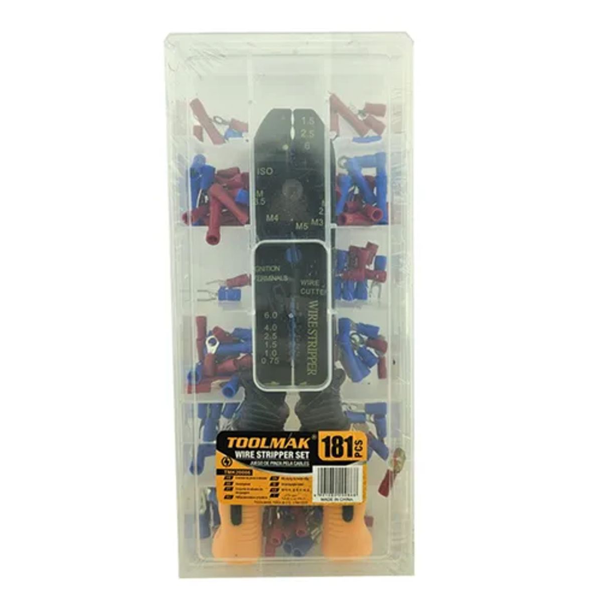 GENERICO - Kit Alicate Pinza Pelacable Con Terminales 181 Pcs Toolmak