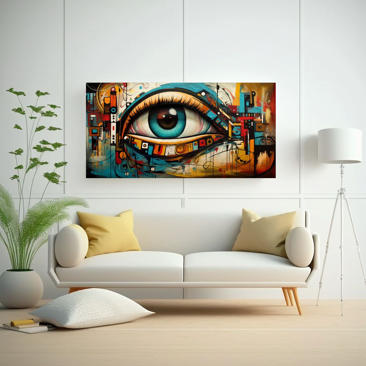 GENERICO - Cuadros Abstractos De Ojos En Lienzo 140x70 Cm