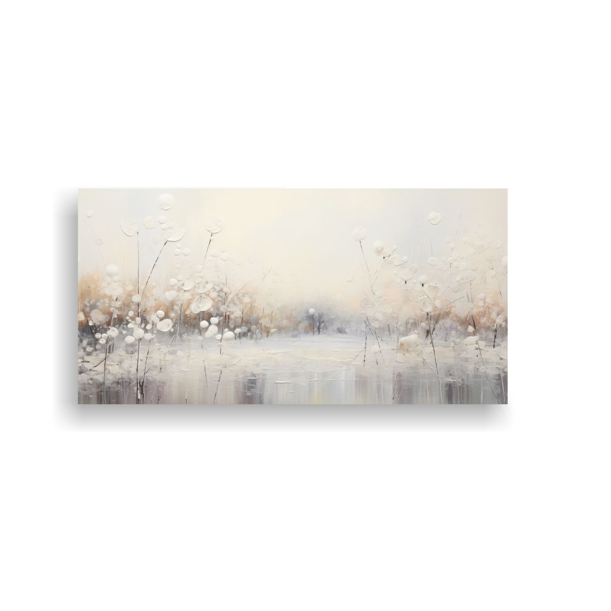 GENERICO - Paisaje Abstracto Colorido Con Blanco Arte 140x70 Cm.