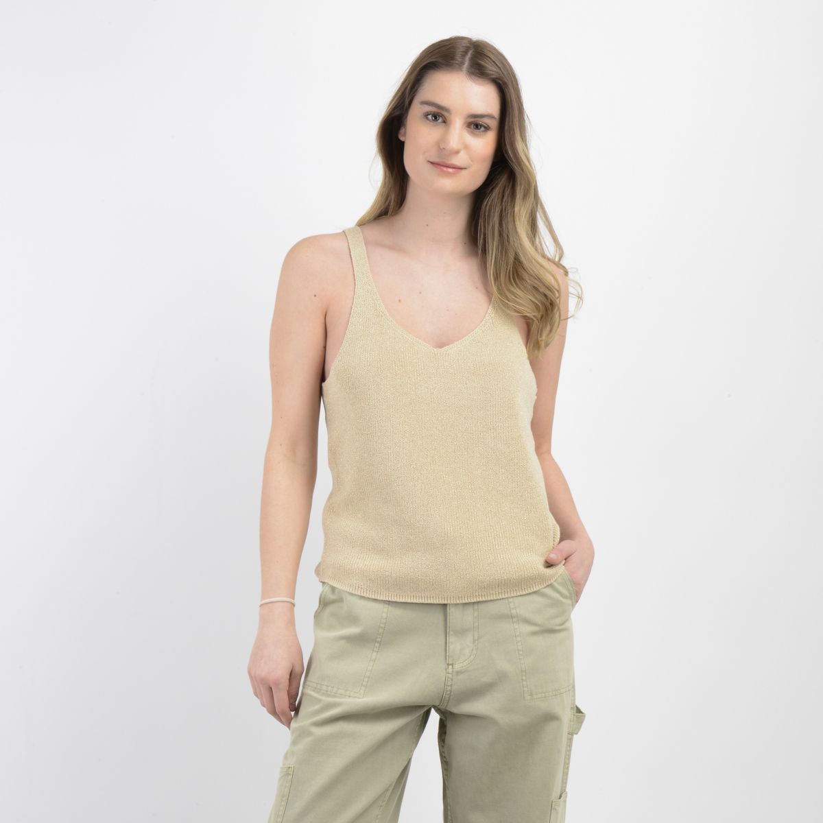 O'NEILL - POLERA TEJIDA SIN MANGAS KAILEY BEIGE
