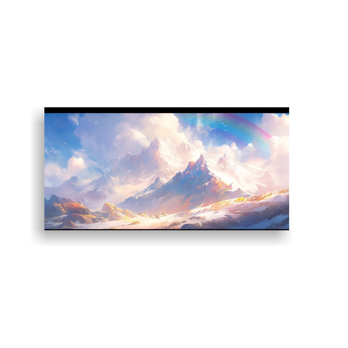 GENERICO - Pintura Abstracta De Montañas Nevadas Y 140x70 Cm