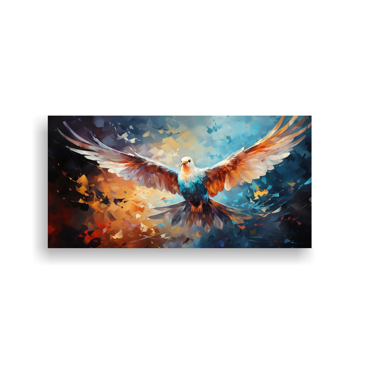 GENERICO - Pintura Acuarela Paloma Colorida Estilo 140x70 Cm