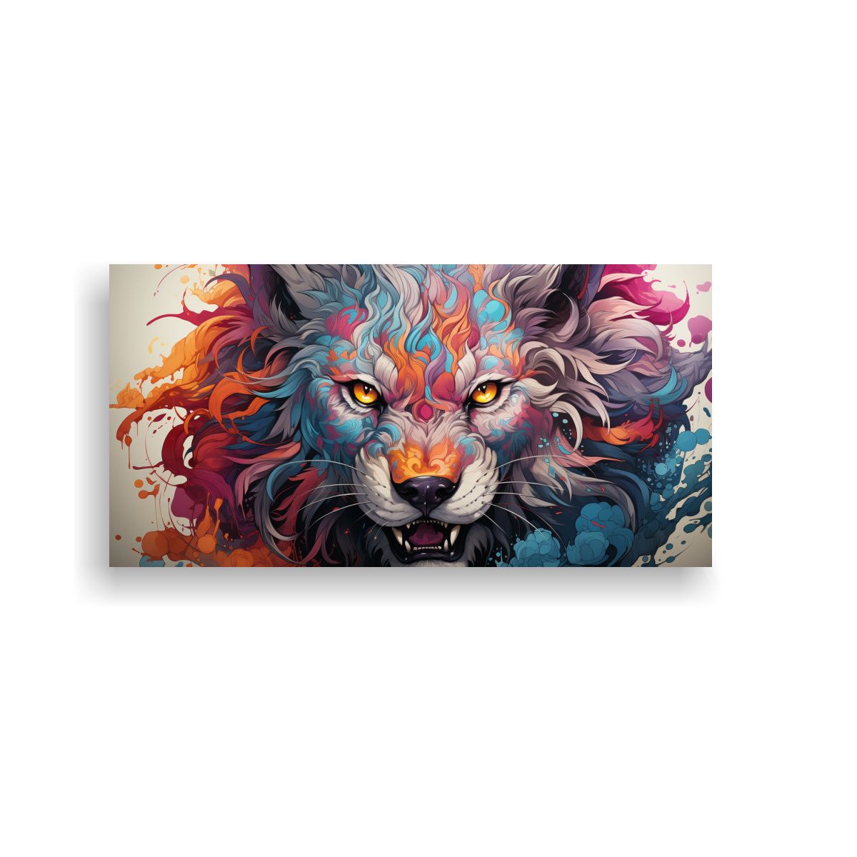 GENERICO - Cuadro Tela En Bastidor Sala Chimera Cromática Y 140x70 Cm