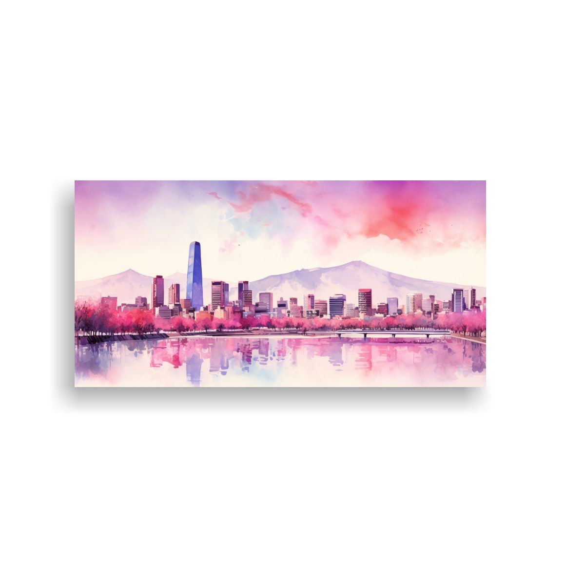 GENERICO - Pintura En Bastidor Santiago De Chile En 140x70 Cm