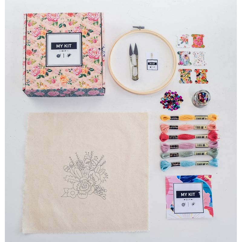MY KIT - Bordado en Bastidor Flores