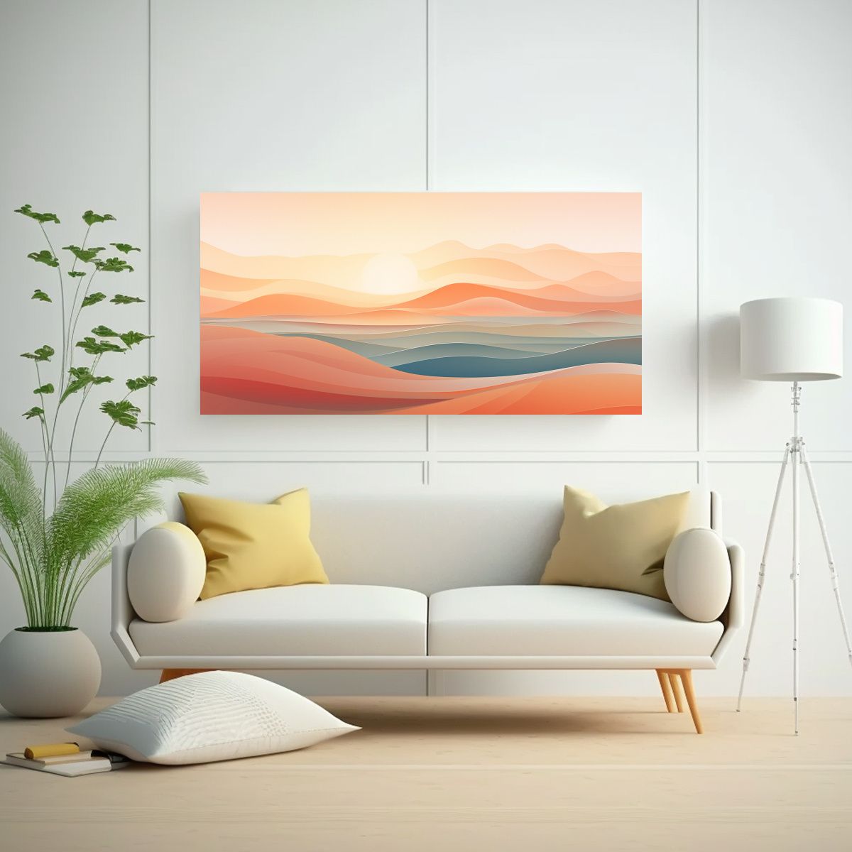 GENERICO - Pintura Decorativa Abstracta Del Atardecer 140x70 Cm