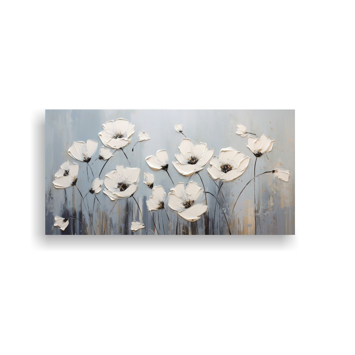 GENERICO - Arte Forma Intenso Pintura De Flores En Lienzo En 140x70 Cm