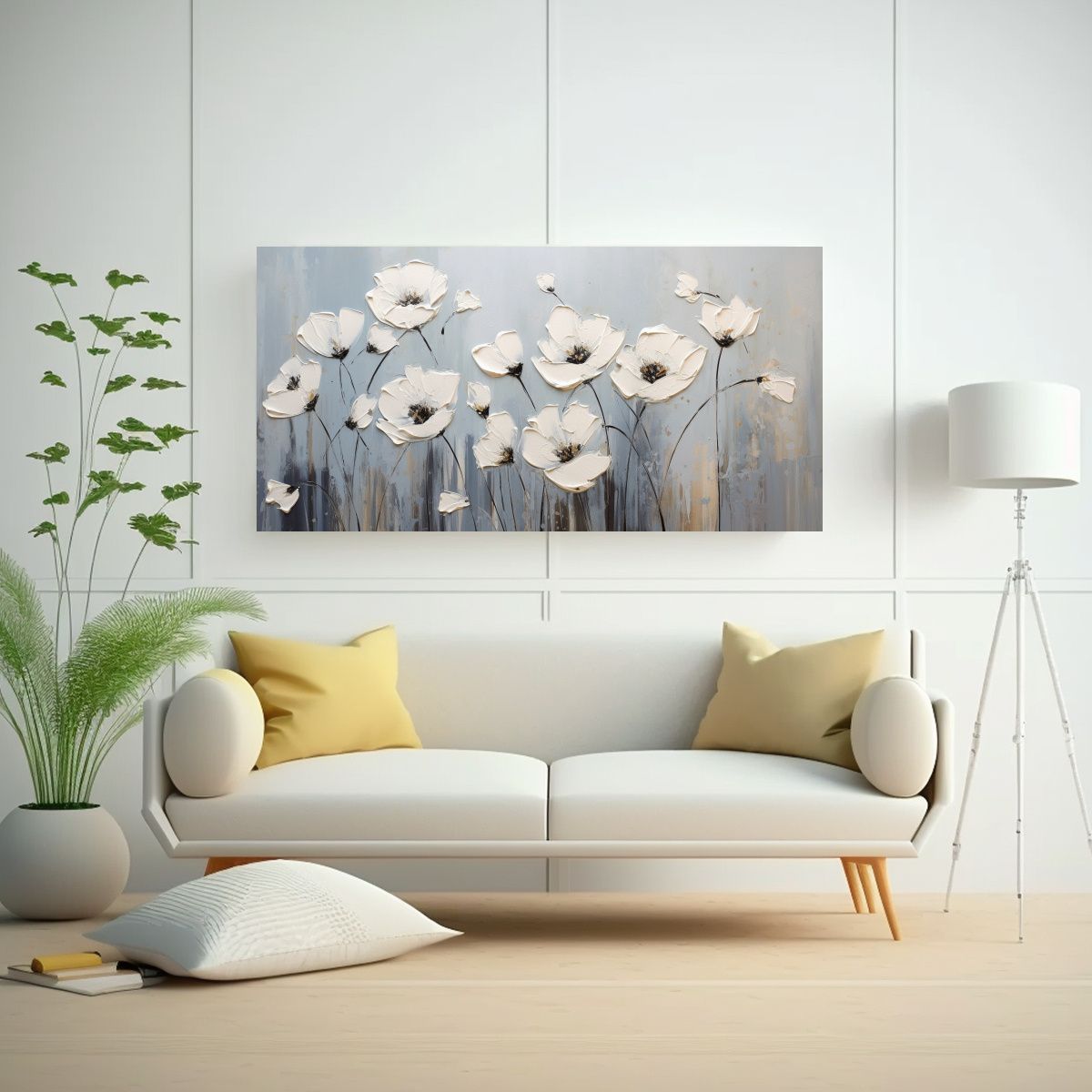 GENERICO - Arte Forma Intenso Pintura De Flores En Lienzo En 140x70 Cm