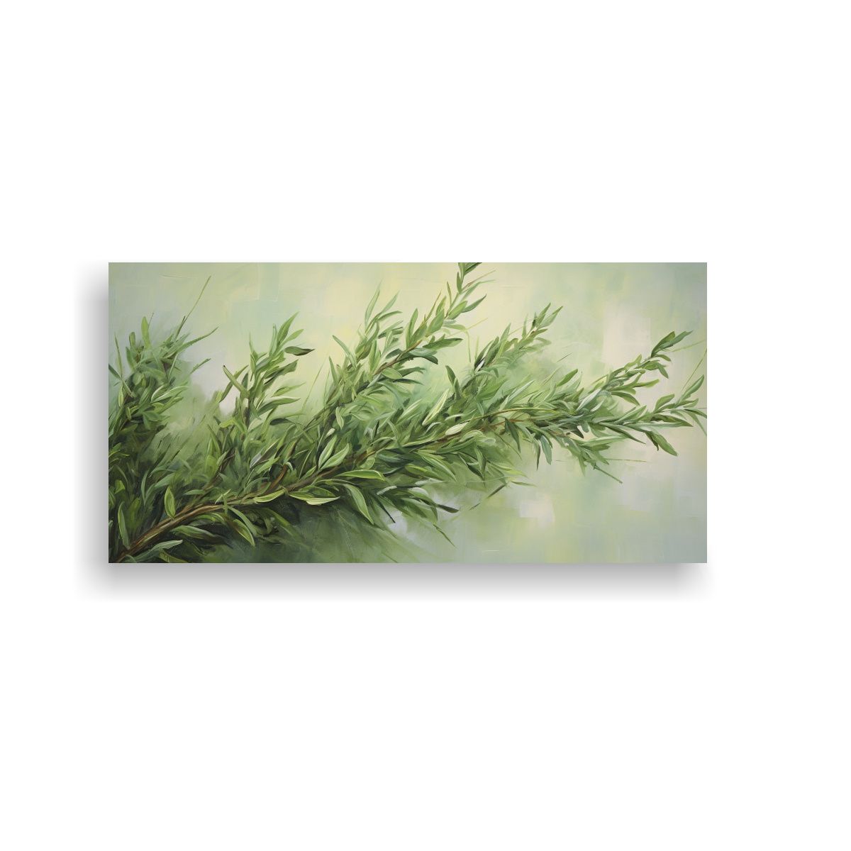 GENERICO - Pintura Abstracta De Hierbas De Romero En Estilo 120x60 Cm