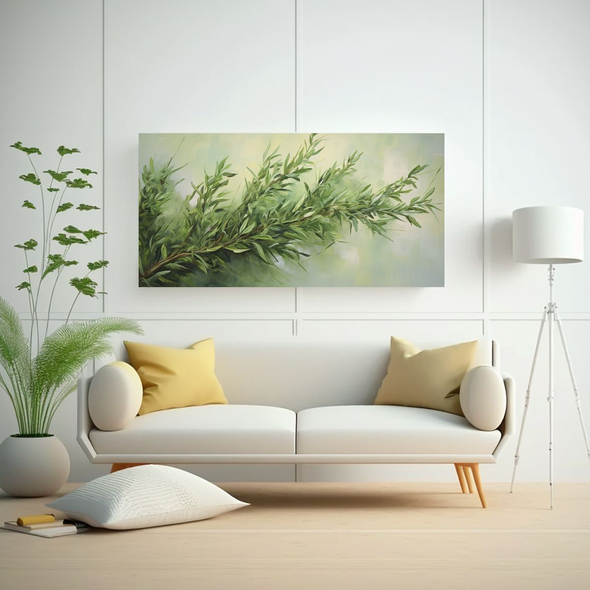 GENERICO - Pintura Abstracta De Hierbas De Romero En Estilo 120x60 Cm