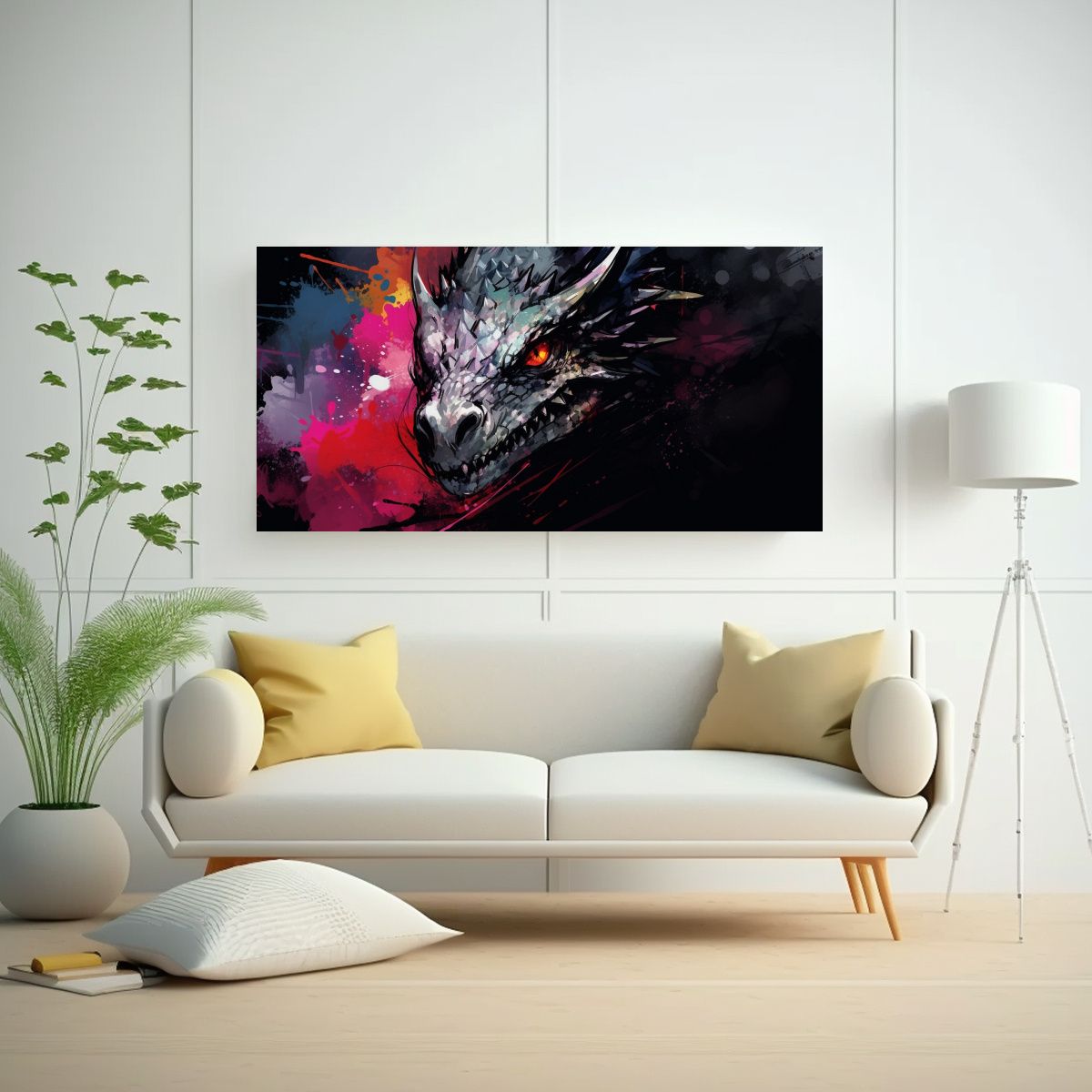 GENERICO - Pinturas Decorativas De Escena De Dragón En 120x60 Cm