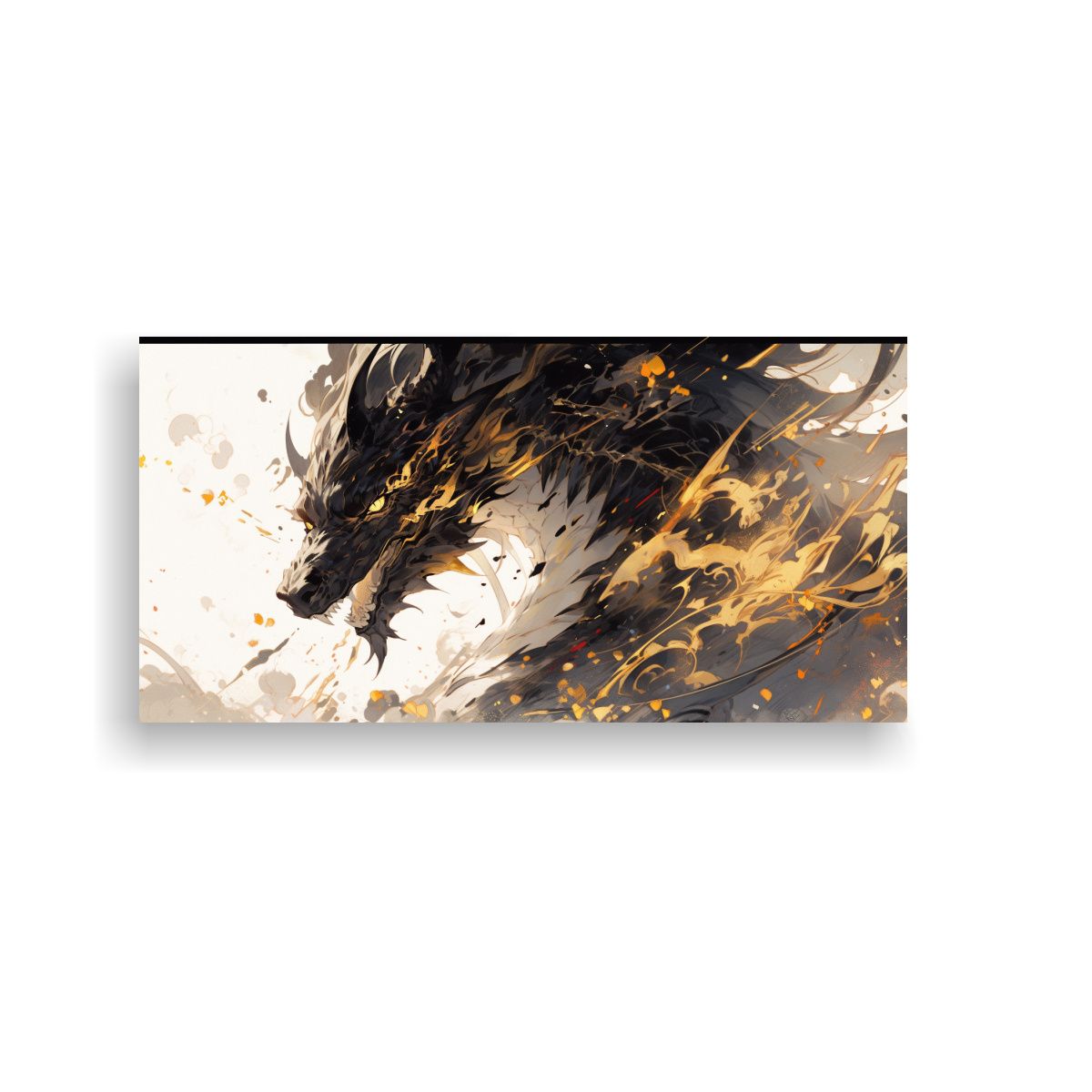 GENERICO - Pintura De Pared Dragón En Acuarelas Y Colores 120x60 Cm.