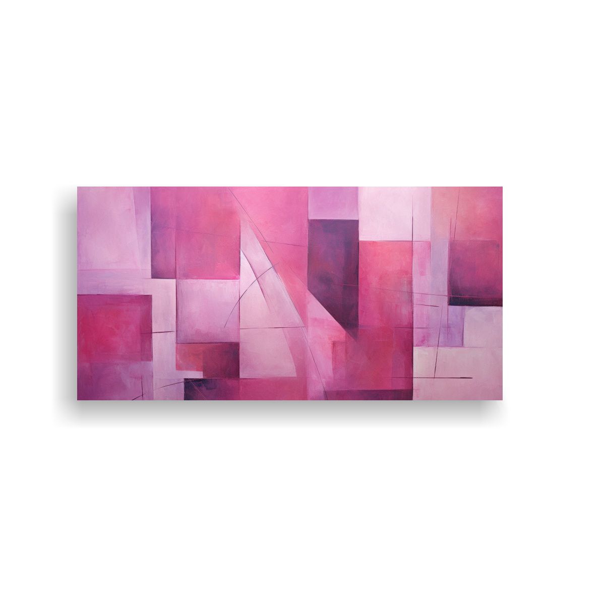 GENERICO - Cuadro Abstracto Inspirador Para Comedor En Rosa 140x70 Cm