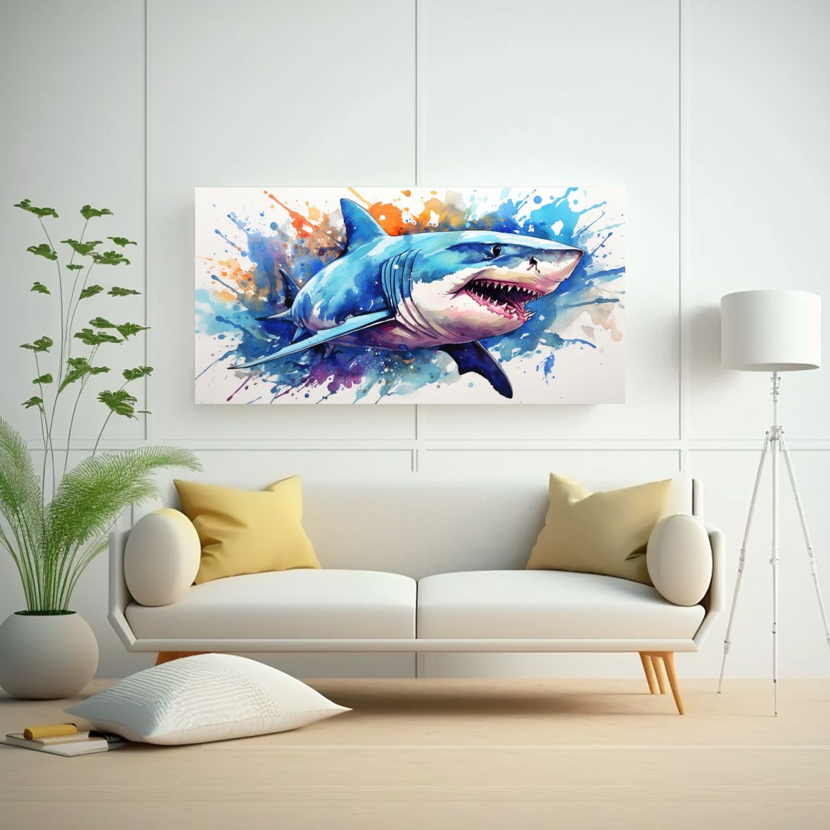 GENERICO - Pintura De Un Tiburón Tigre De Arena En 120x60 Cm