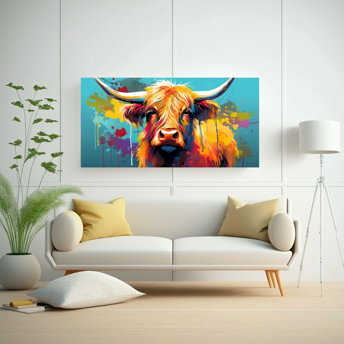 GENERICO - Cuadro Alta Calidad Vaca De Las Tierras Altas En 120x60 Cm.