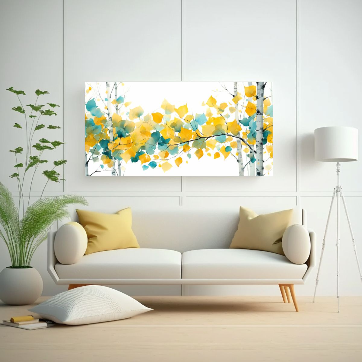 GENERICO - Arte De Pared Acuarela Reflejo A Árbol Aspen 120x60 Cm