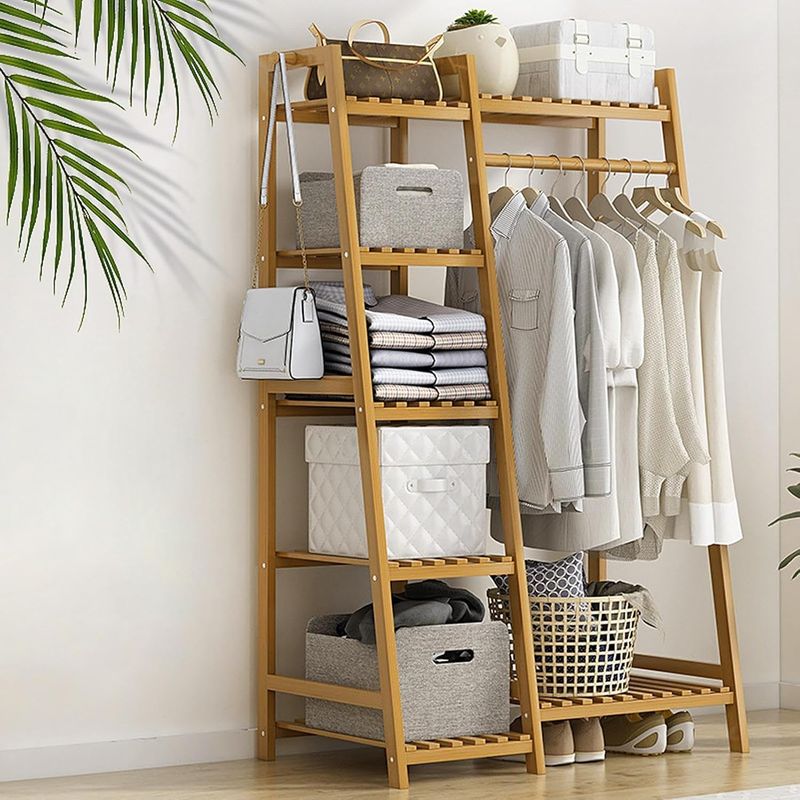 HABITA2 CHILE - Closet Organizador Abierto de Bambú  Diseño Escalera