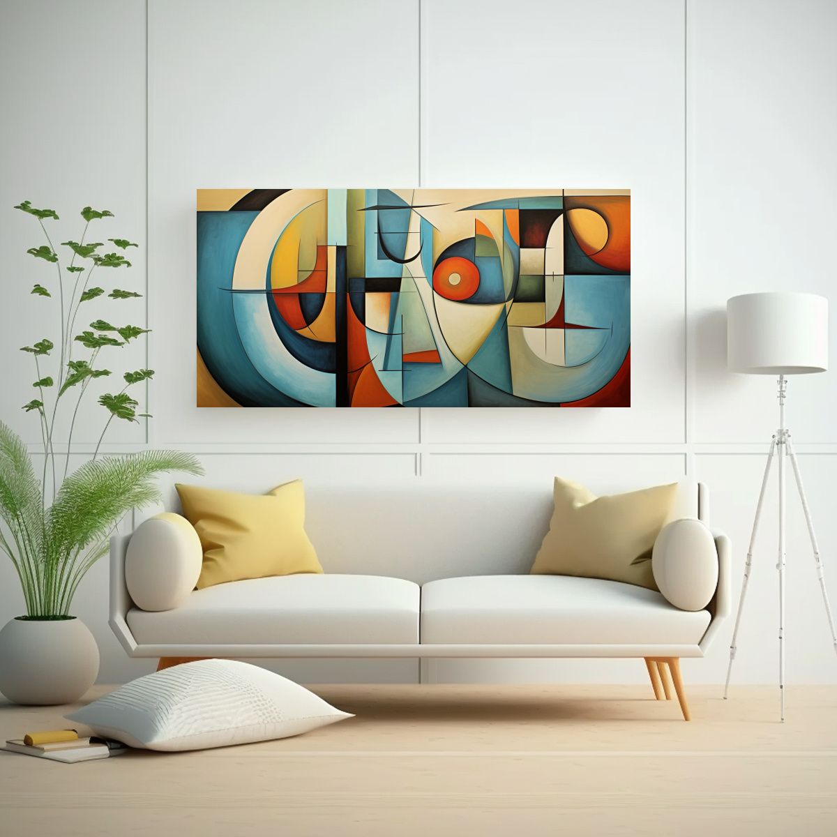 GENERICO - Pinturas Abstractas Inspiradas En El Cubismo 140x70 Cm