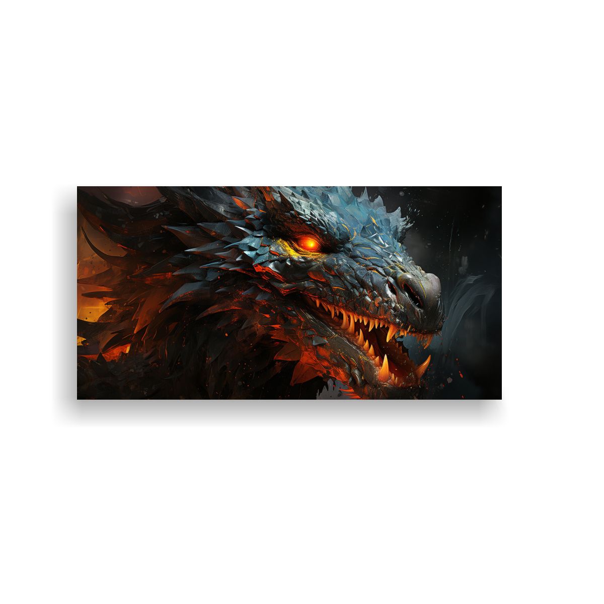 GENERICO - Cuadro Elegante Estilo Galería Dragón En Tonos 140x70 Cm