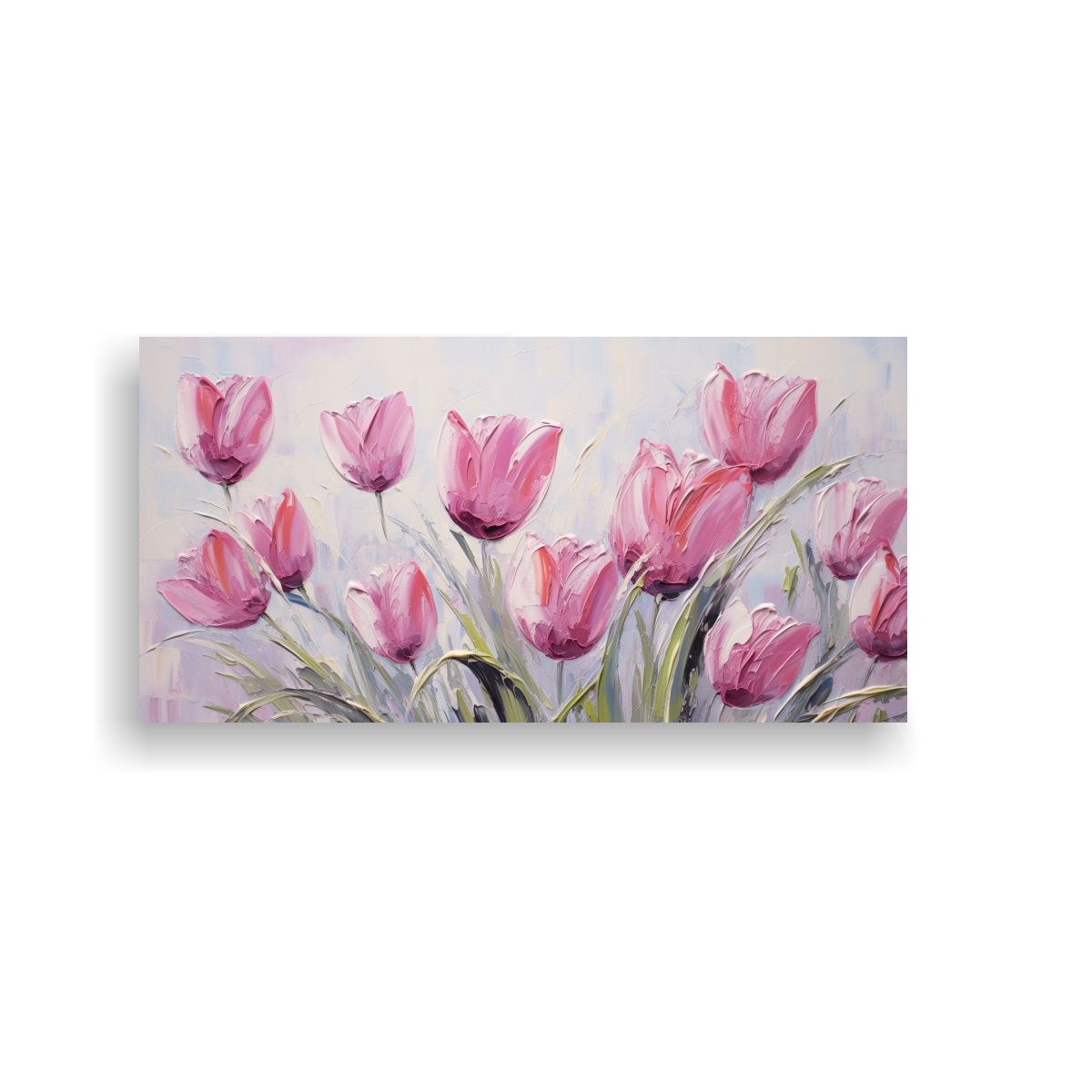GENERICO - Cuadro Diseño Adorable De Tulipanes Rosados En 120x60 Cm