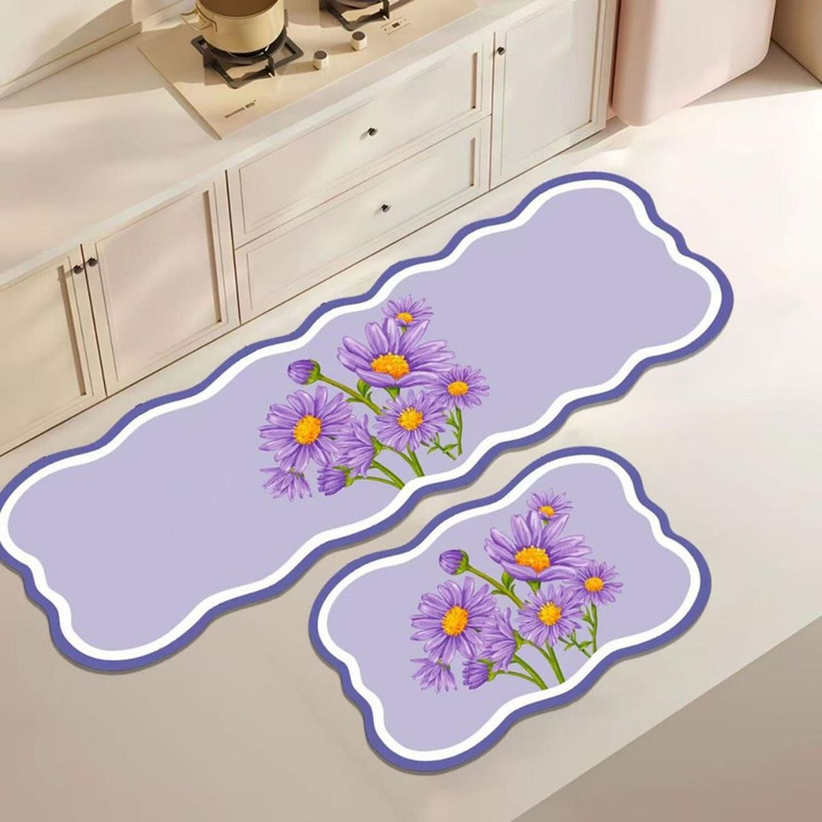 GENERICO - Set 2 Alfombra De Goma Para Cocina Piso Antideslizante - Multicolor