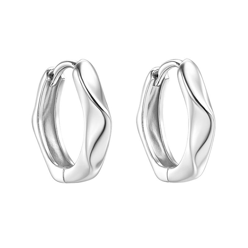 JB JOYAS BARON - Aros de Plata Esterlina 925 Argollas Geométricas