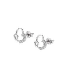 JB JOYAS BARON - Aros de Plata Esterlina 925 Corazón y Circonita