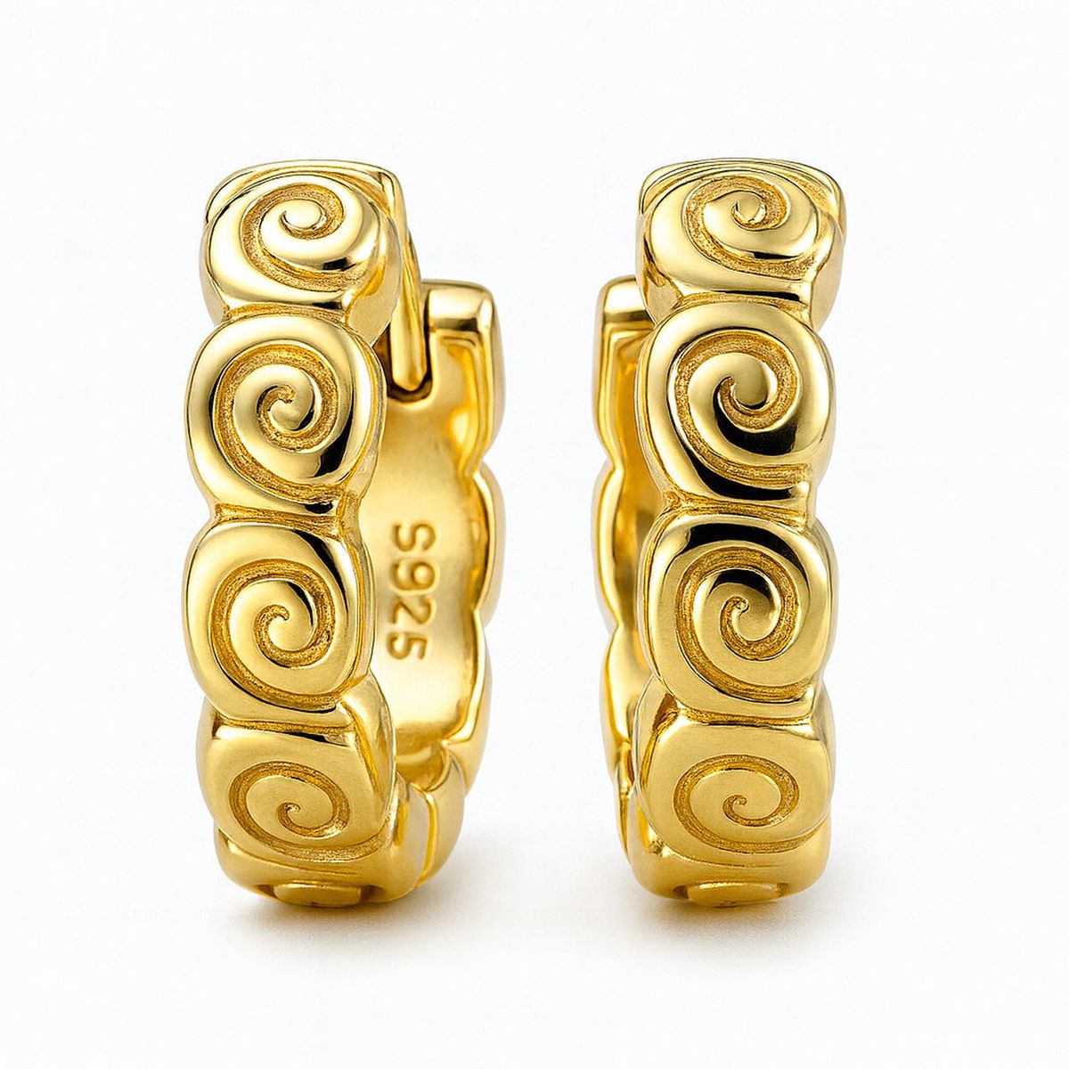 JB JOYAS BARON - Aros Revestidos en Oro 18kt Argollas Espirales