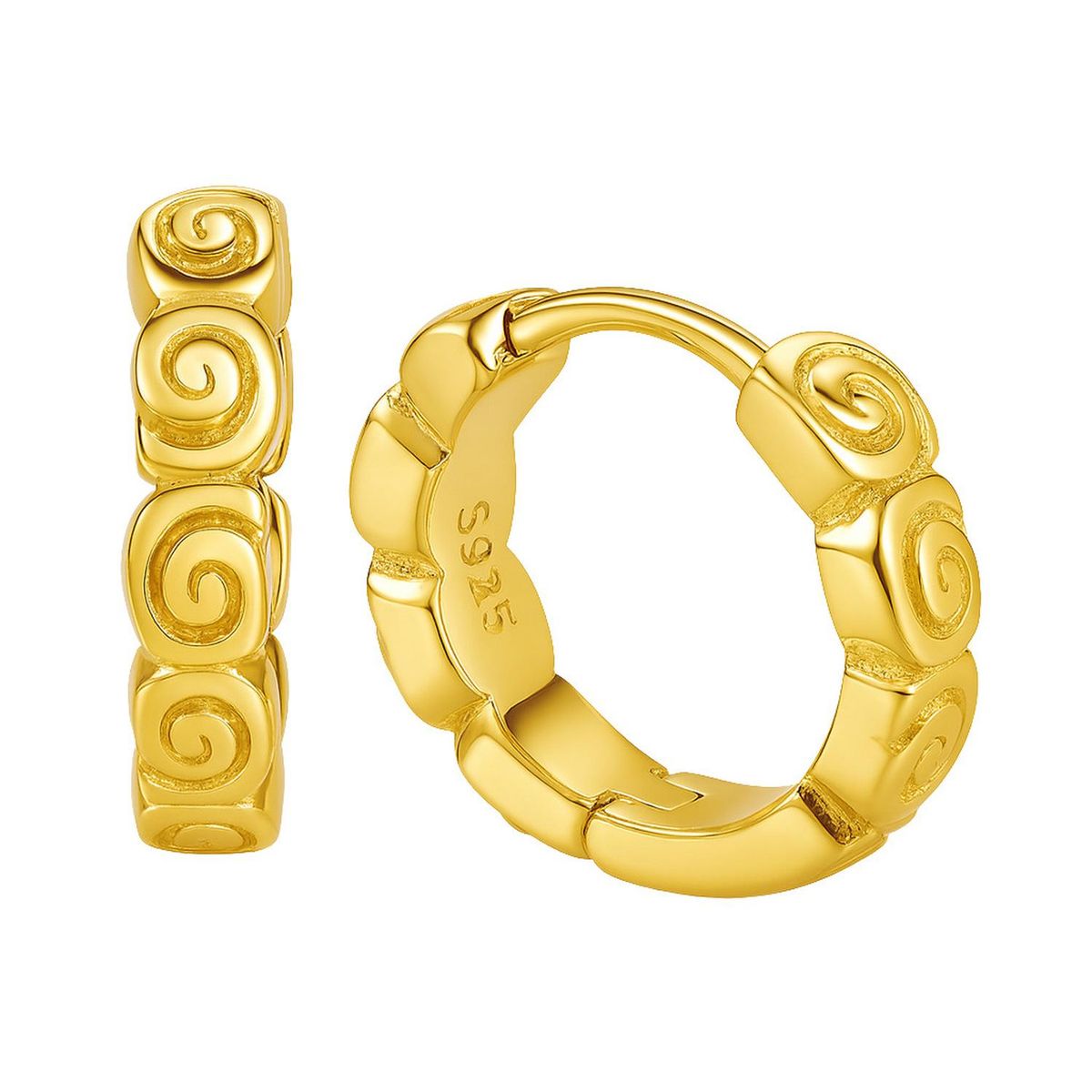 JB JOYAS BARON - Aros Revestidos en Oro 18kt Argollas Espirales