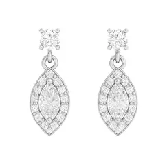 JB JOYAS BARON - Aros de Plata Esterlina 925 Circonita Marquise