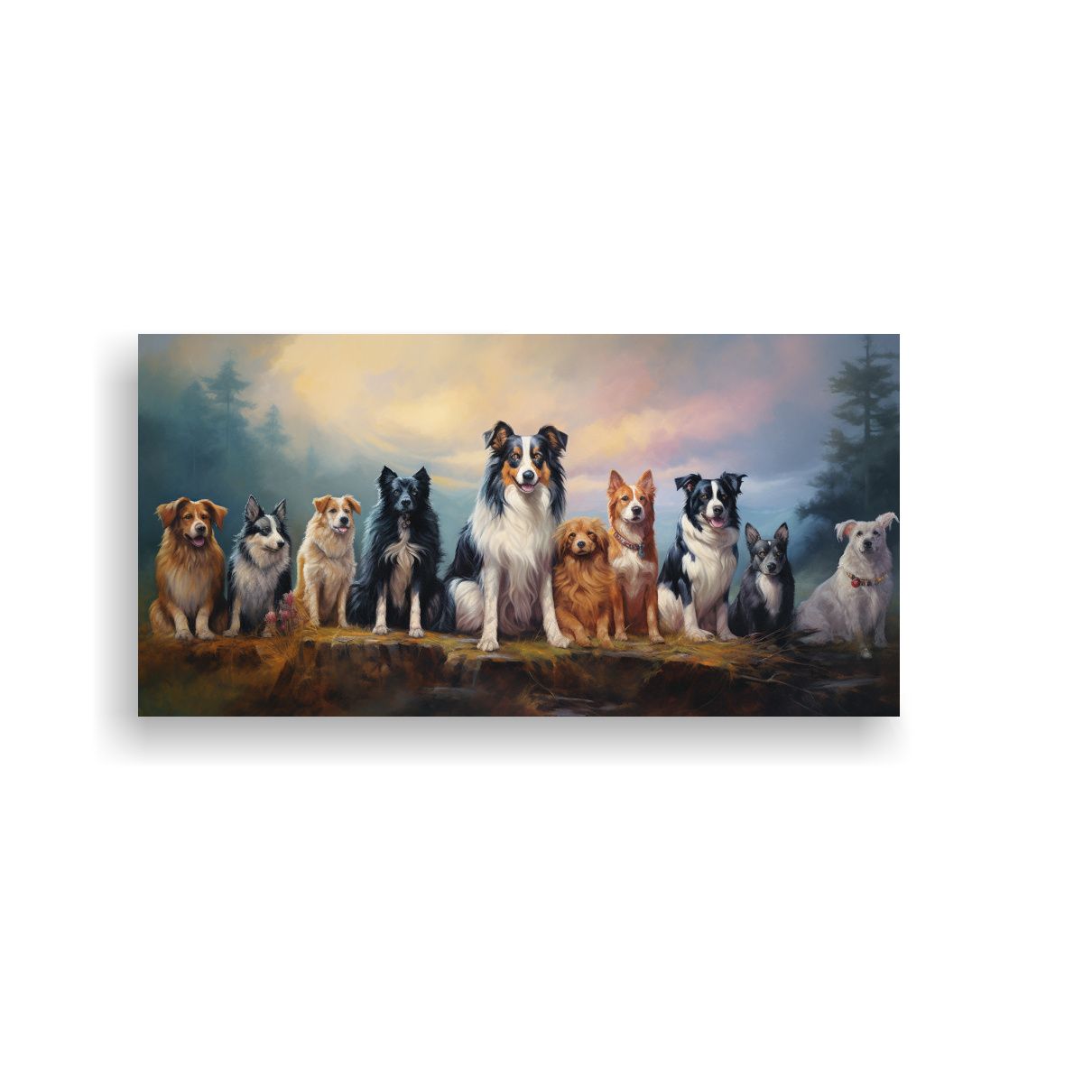 GENERICO - Pintura Al Estilo óleo Estilo Perros Pastores Y 120x60 Cm