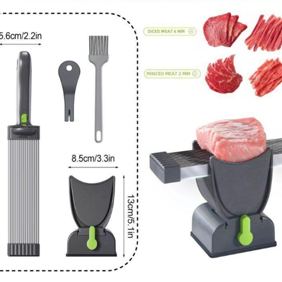GENERICO - Cortadora Manual De Carne Fresca Para Rebanar Acero Inoxidable