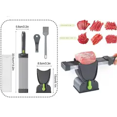 GENERICO - Cortadora Manual De Carne Fresca Para Rebanar Acero Inoxidable