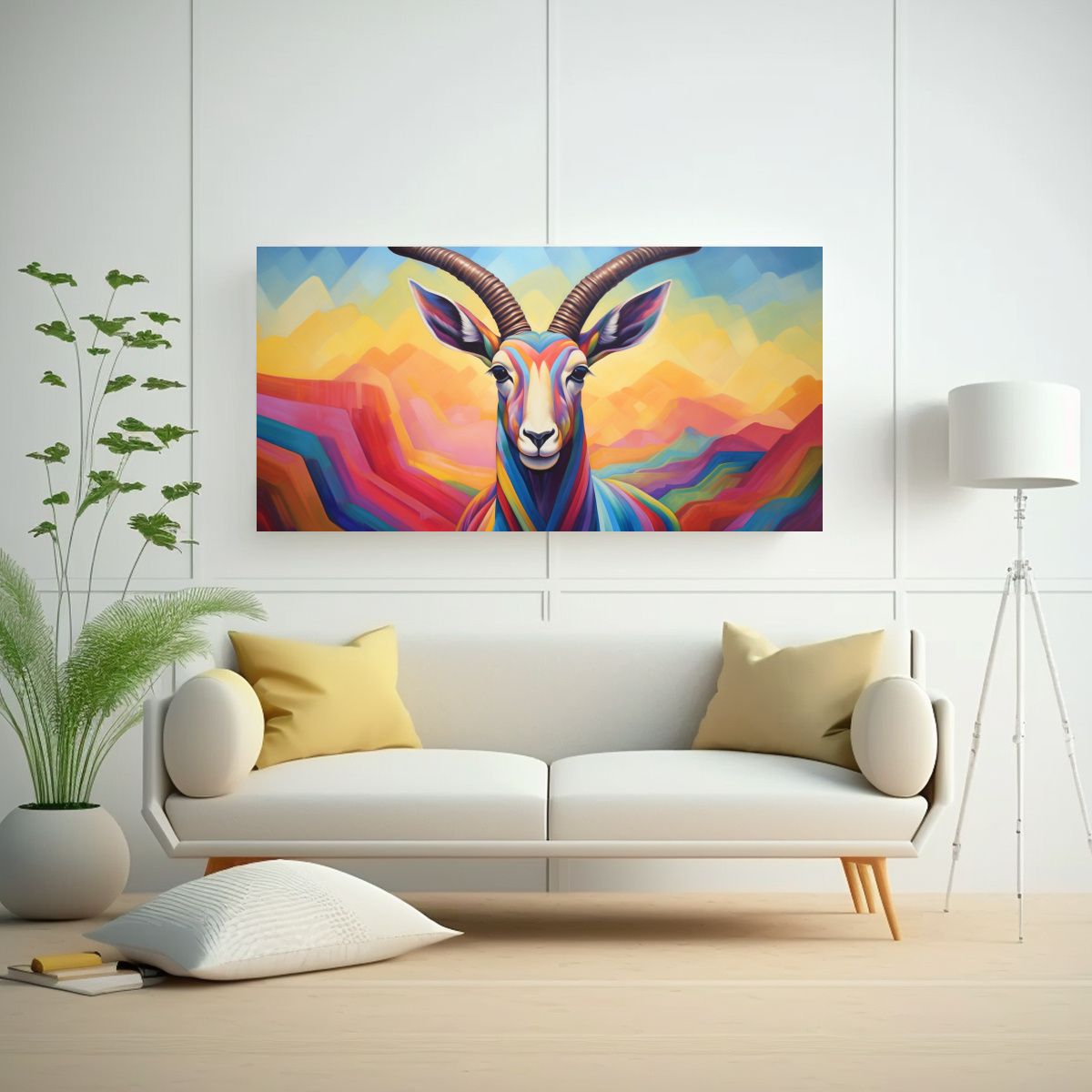 GENERICO - Cuadro Concepto Bastidor Madera Estilo Pintura 140x70 Cm