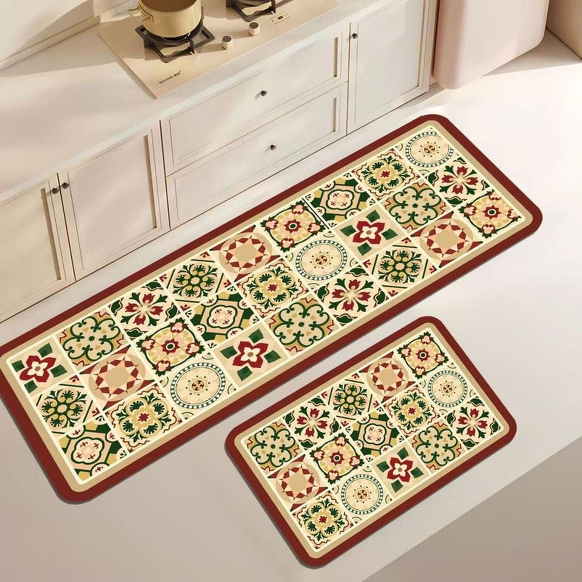 GENERICO - Set 2 Alfombra De Goma Para Cocina Piso Antideslizante - Multicolor