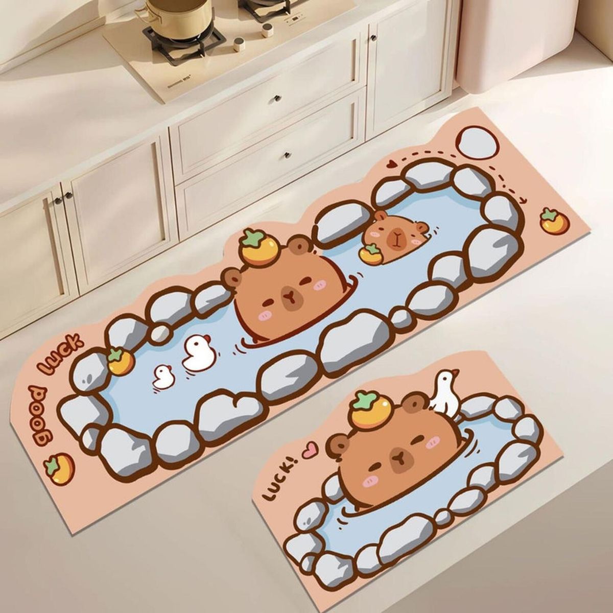GENERICO - Set 2 Alfombra De Goma Para Cocina Piso Antideslizante - Multicolor