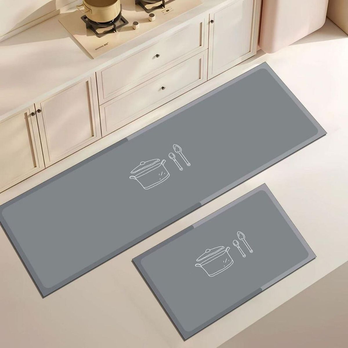 GENERICO - Set 2 Alfombra De Goma Para Cocina Piso Antideslizante - Multicolor