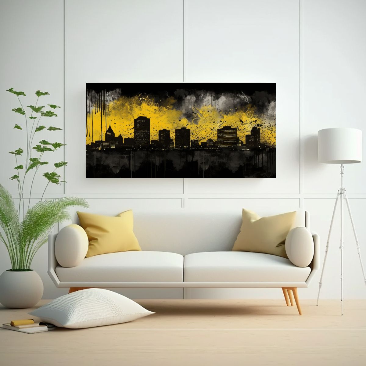 GENERICO - Cuadros Decorativos Modernos En Lienzo Negro Y 120x60 Cm