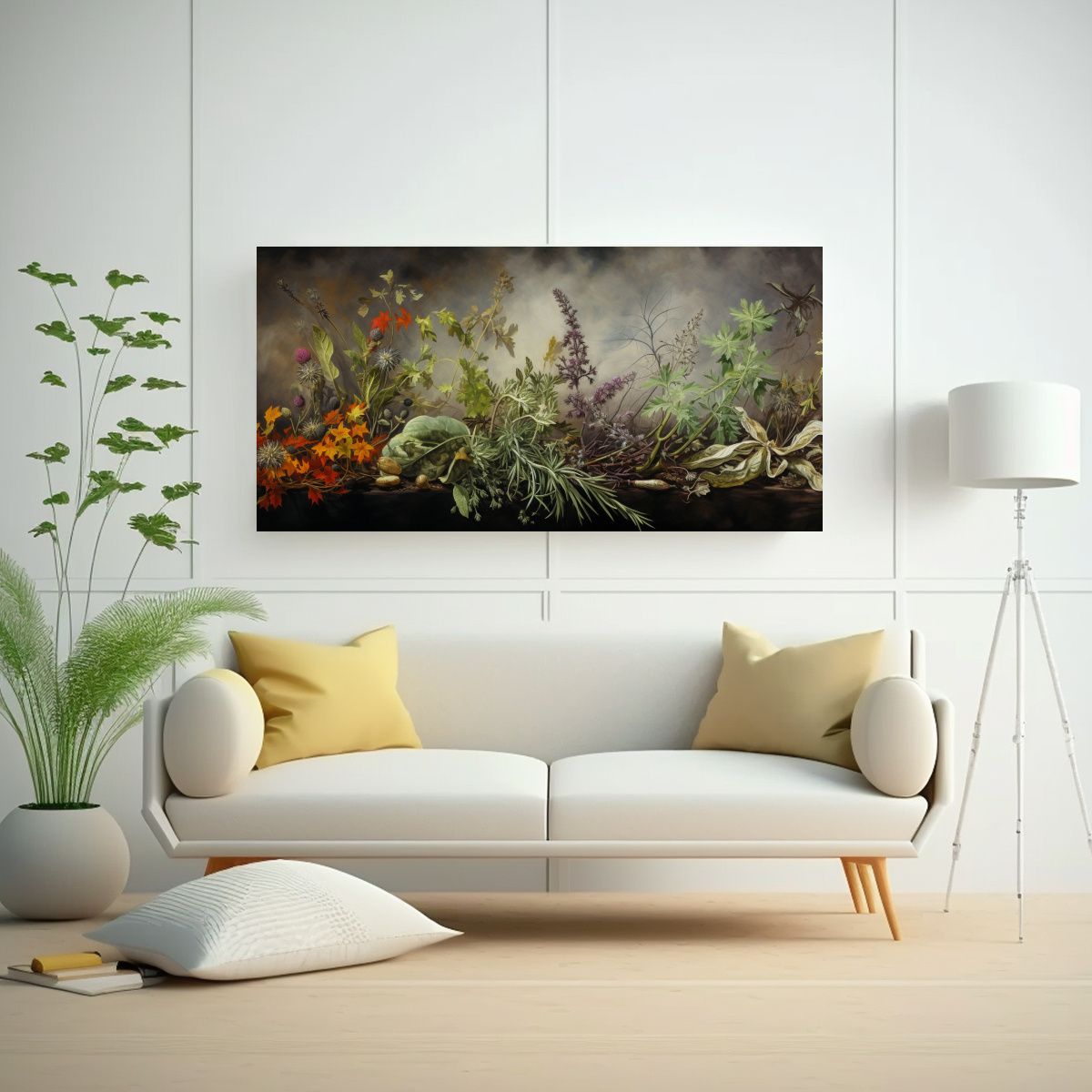 GENERICO - Pintura Abstracta Con Hierbas De Alta Calidad En 140x70 Cm