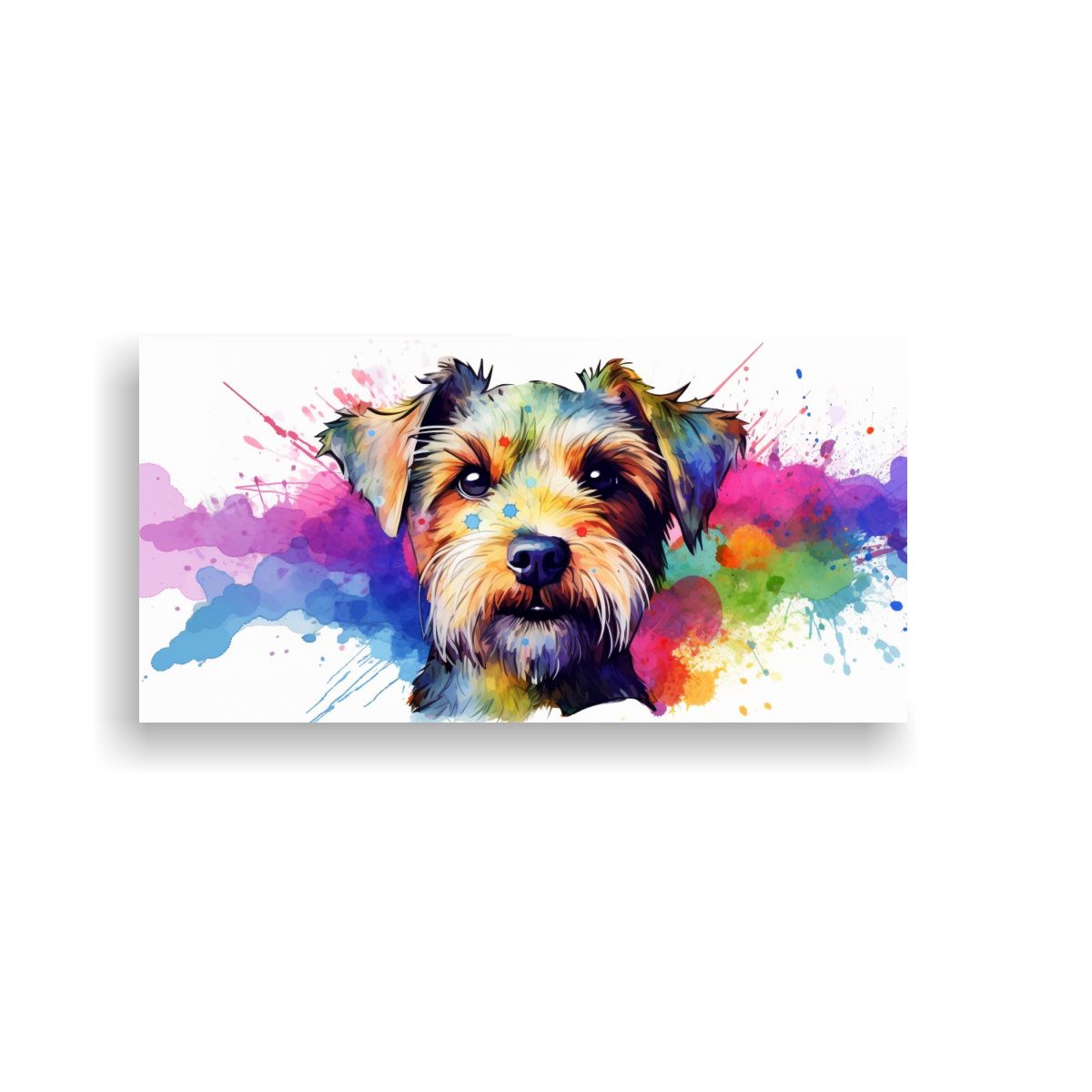 GENERICO - Pintura Acuarela Terrier Creativo Estilo Colorido 120x60 Cm