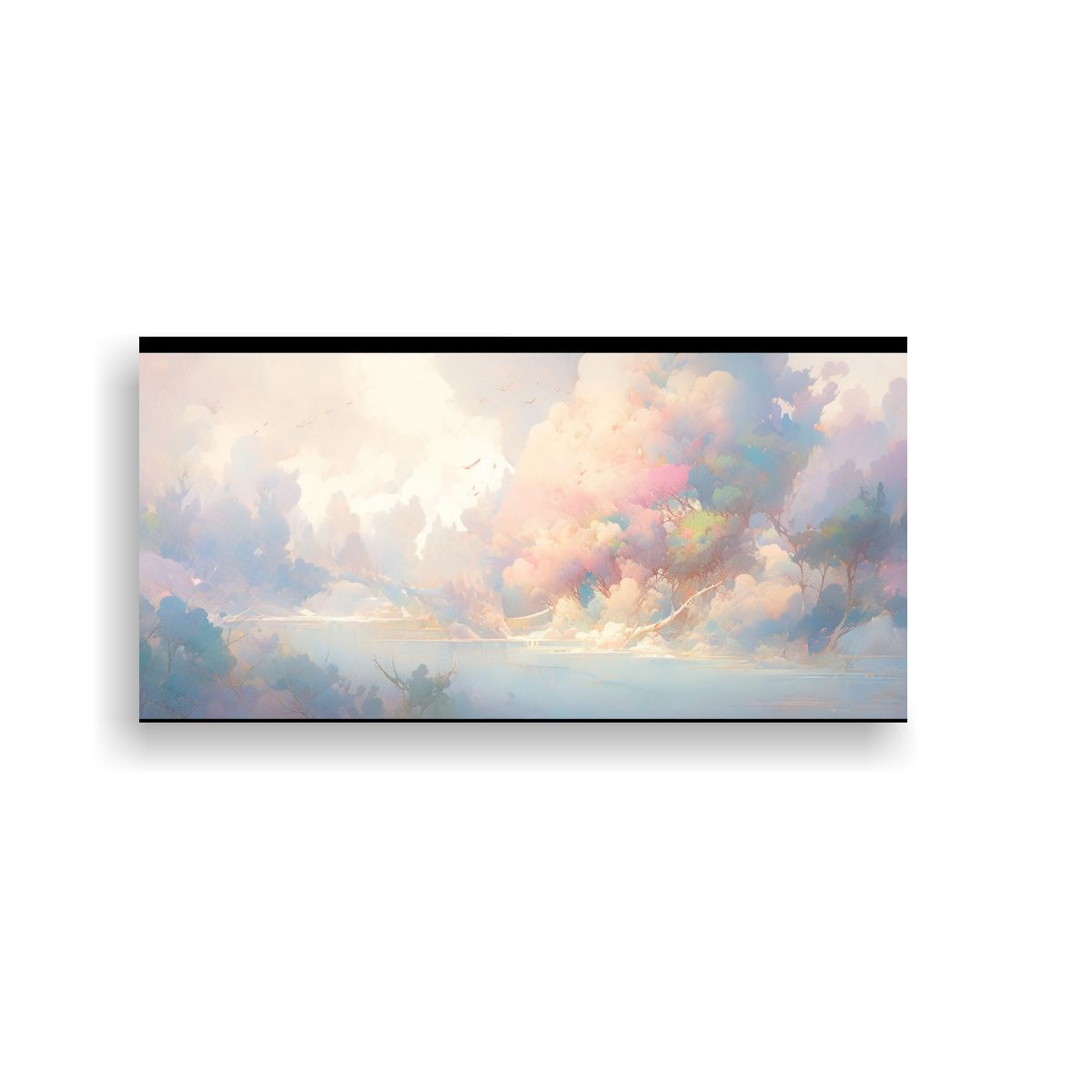 GENERICO - Cuadro Abstracto Paisaje Con Colores Pastel 140x70 Cm