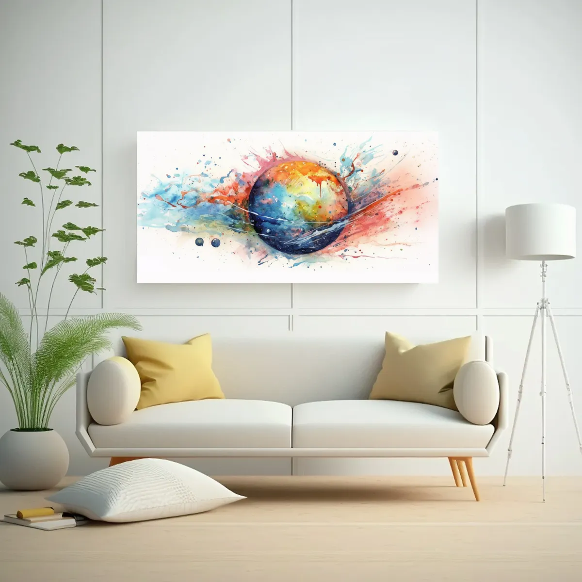 GENERICO - Pinturas Decorativas Estilo Acuarela De Lobo En 140x70 Cm