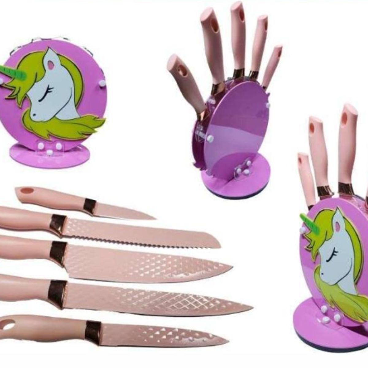 GENERICO - Set Cuchillería 6 Pcs De Cocina Unicornio
