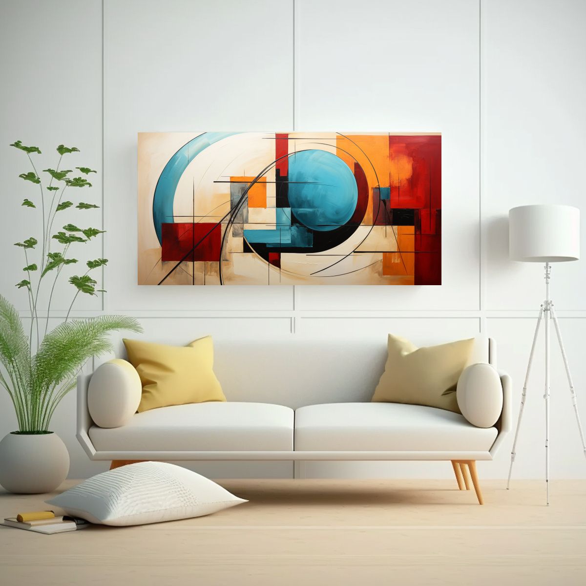 GENERICO - Cuadro Abstracto De Lienzo Sublimado En Colores 120x60 Cm