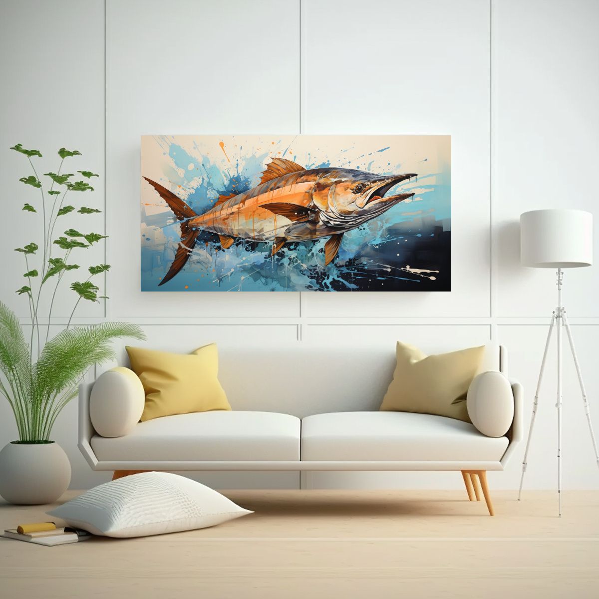 GENERICO - Cuadro Moderno Tela Bastidor Armonía De Colores 140x70 Cm