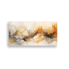 GENERICO - Cuadro Acuarela Moderna Abstracta Beige Y Blanco 140x70 Cm