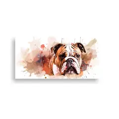 GENERICO - Cuadro Moderno Esquema Bulldog En Tonos Pastel Y 140x70 Cm