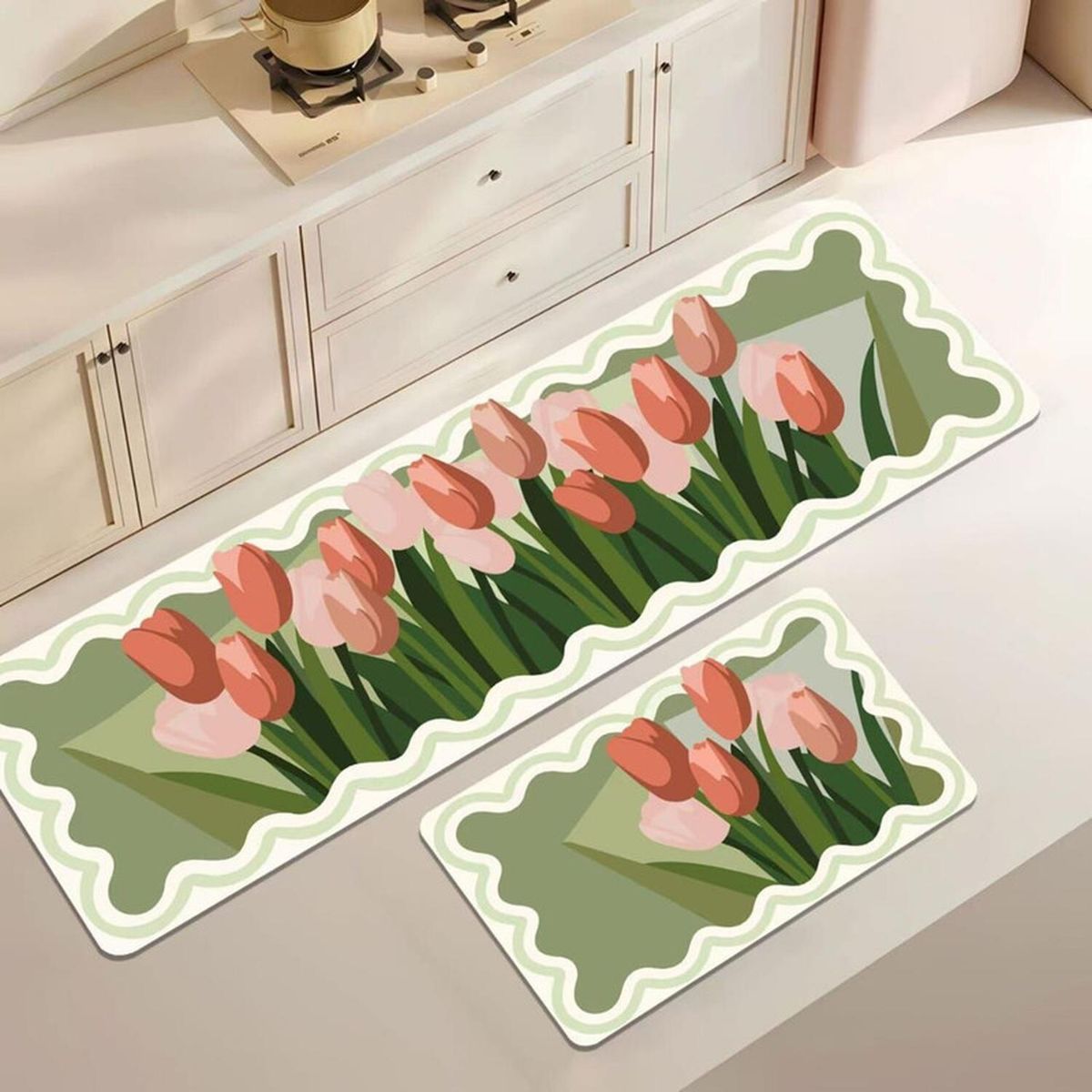 GENERICO - Set 2 Alfombra De Goma Para Cocina Piso Antideslizante - Multicolor