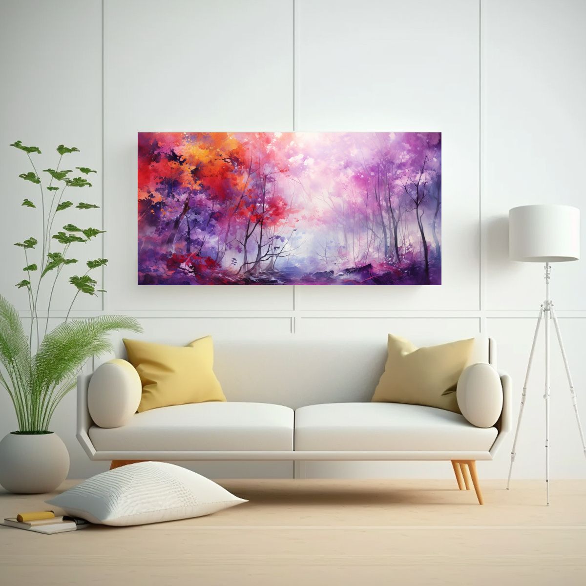 GENERICO - Pintura Abstracta Forestal Con Textura De árbol 140x70 Cm.