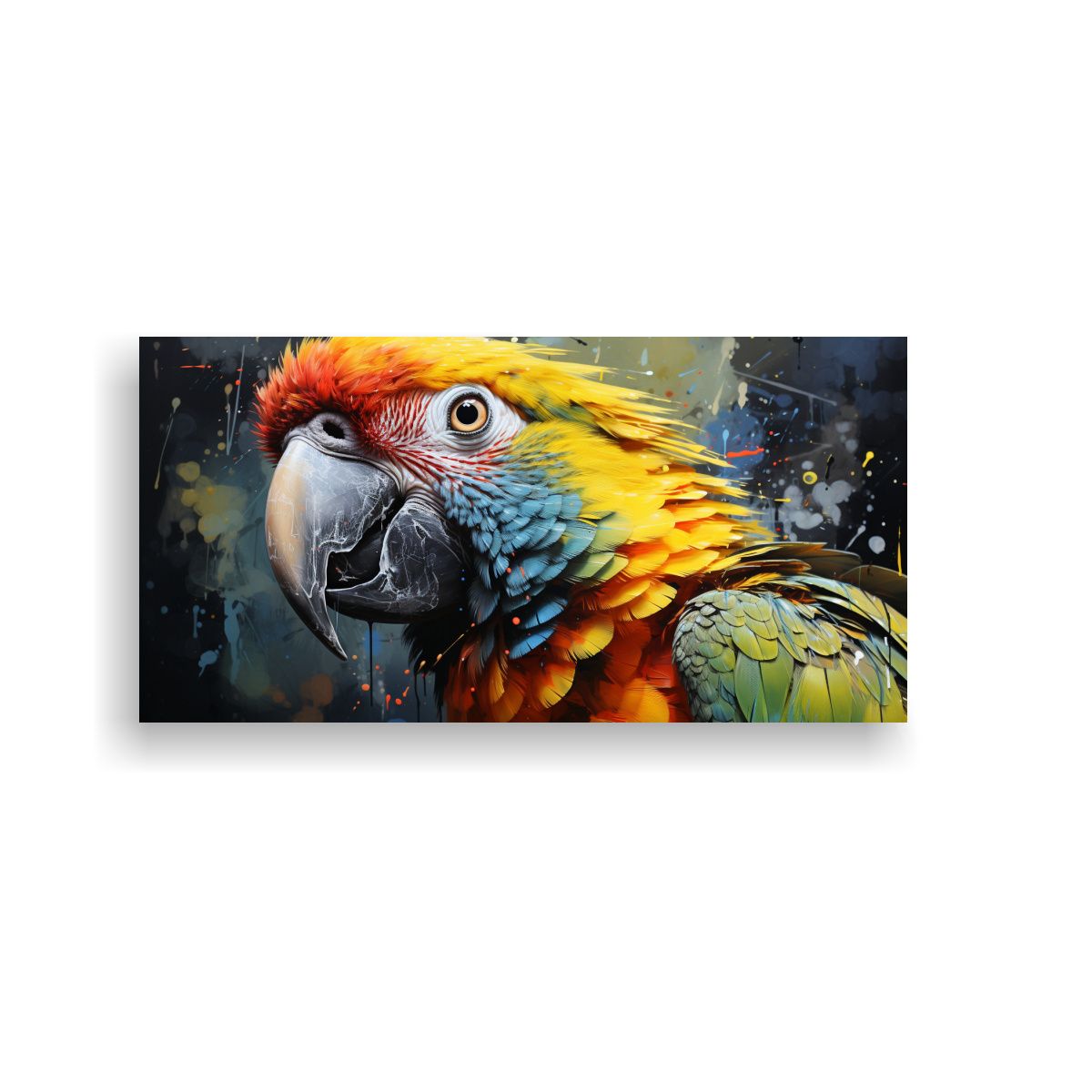 GENERICO - Pintura Acuarela Impactante Loro Amazónico 140x70 Cm